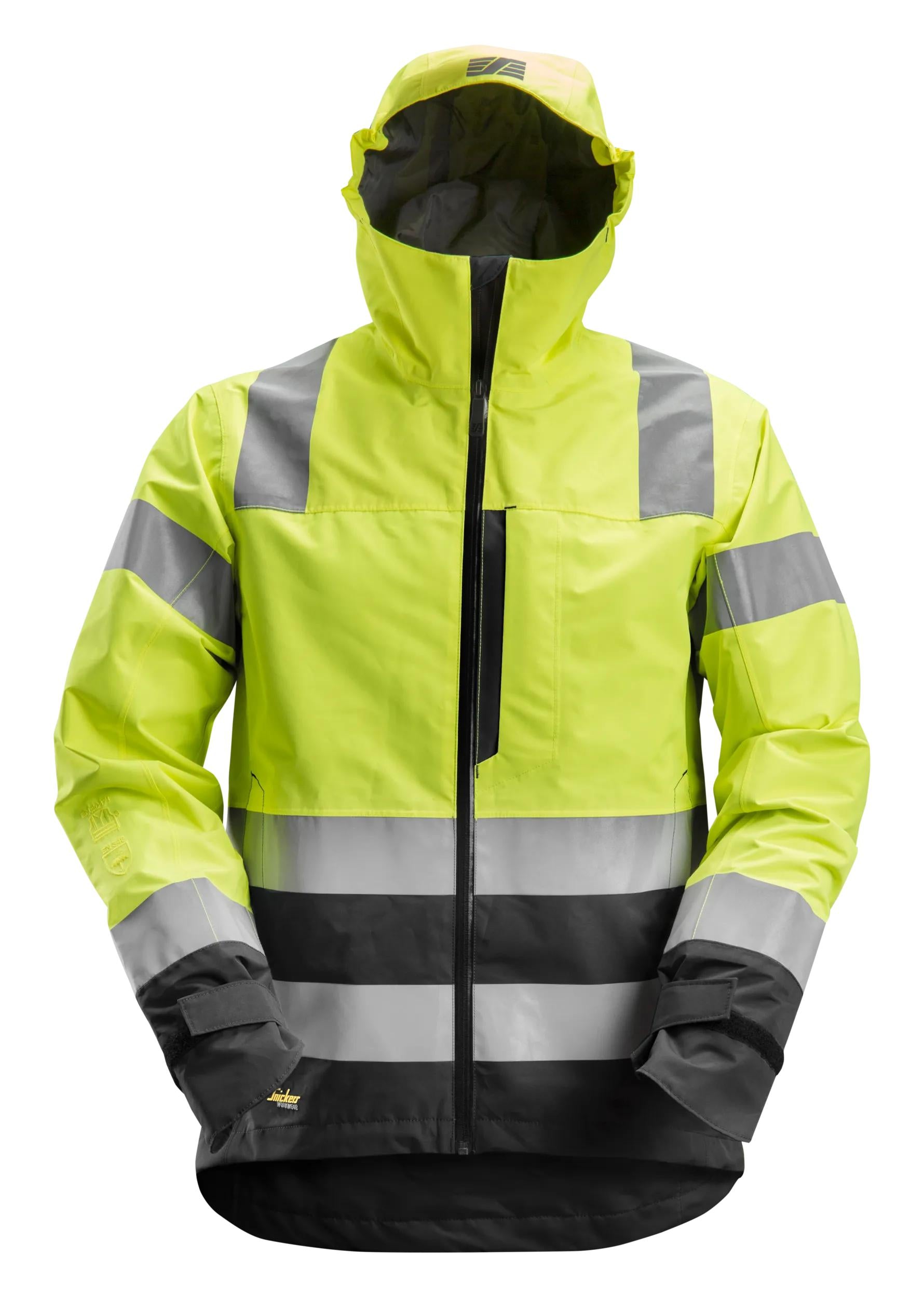 AllroundWork, Hi-Vis Waterproof Shell Jacket Class 3 - High vis yellow\Black - 6604