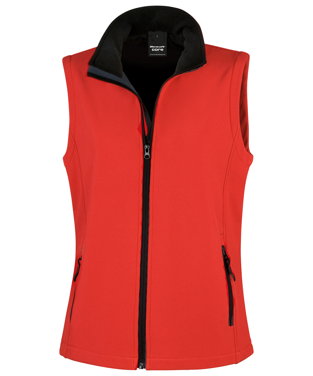 Women's printable softshell bodywarmer - Red/Black