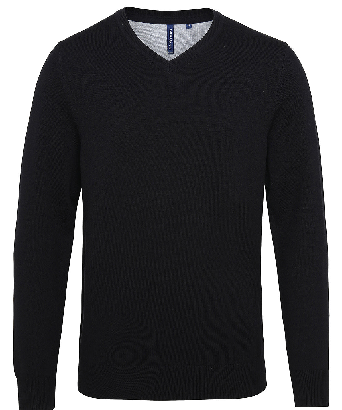 Men's cotton blend v-neck sweater - Black