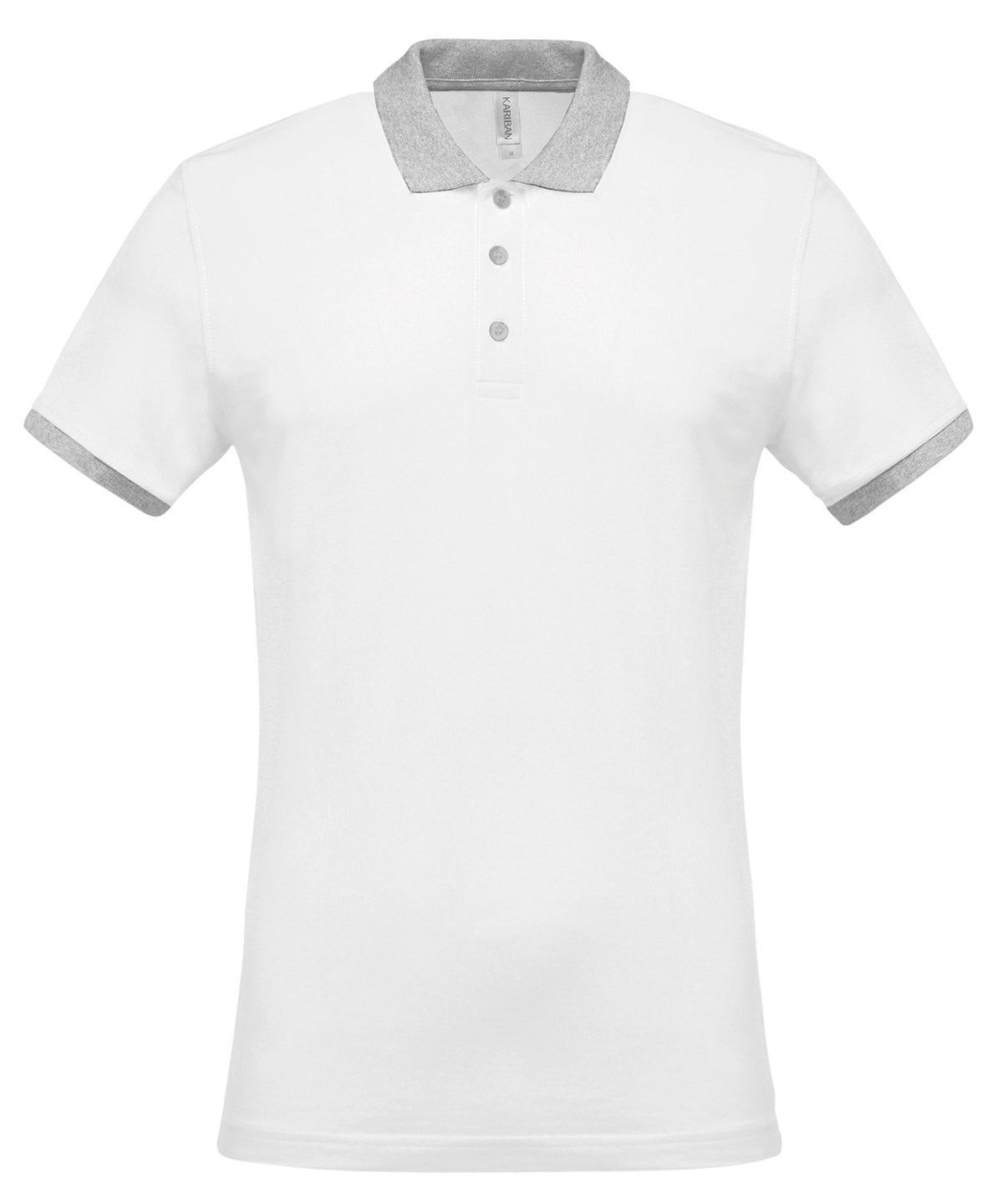 Two-tone piqué polo shirt - White/Oxford Grey