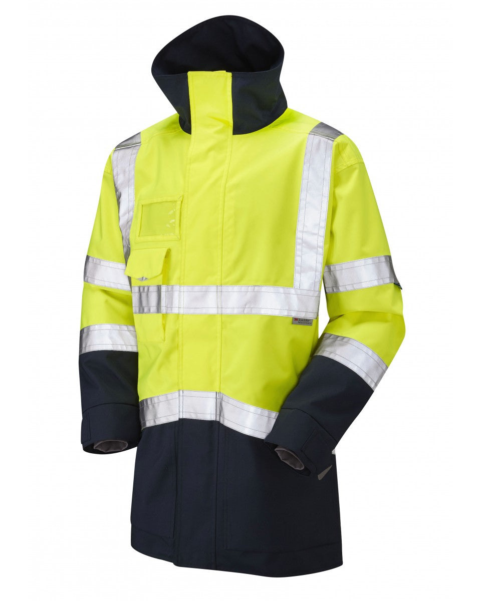 CLOVELLY ISO 20471 Cl 3 Breathable Executive Anorak - HV YELLOW/NAVY