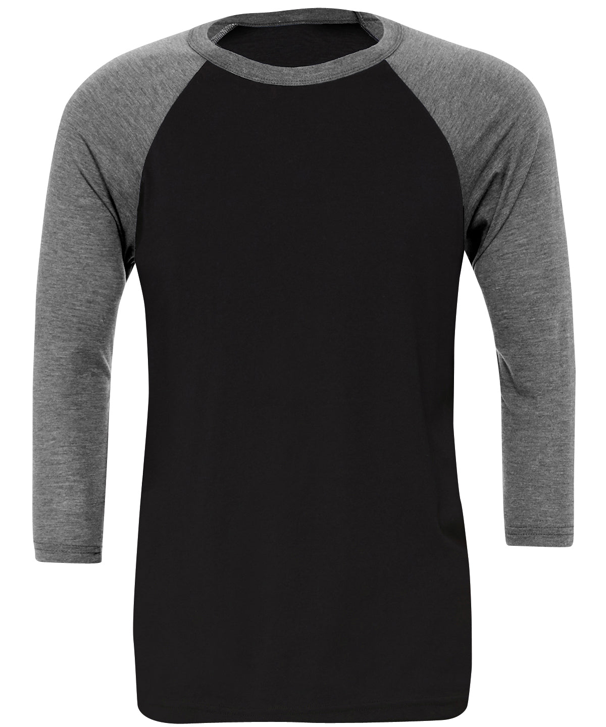 Unisex triblend ¾ sleeve baseball t-shirt - Black/Deep Heather