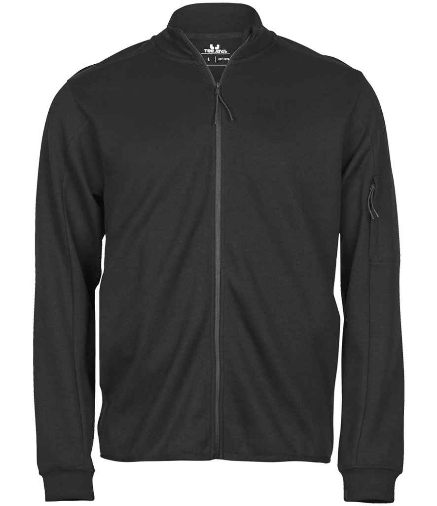 Tee Jays Athletic Full Zip Sweat Cardigan - Black