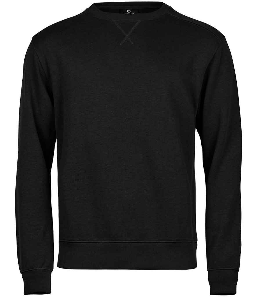 Tee Jays Ribbed Interlock Crew Neck Sweatshirt - Black