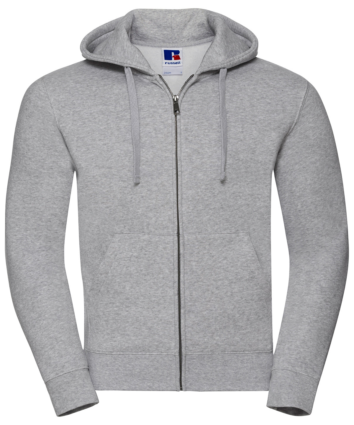 Authentic zipped hooded sweat - Light Oxford