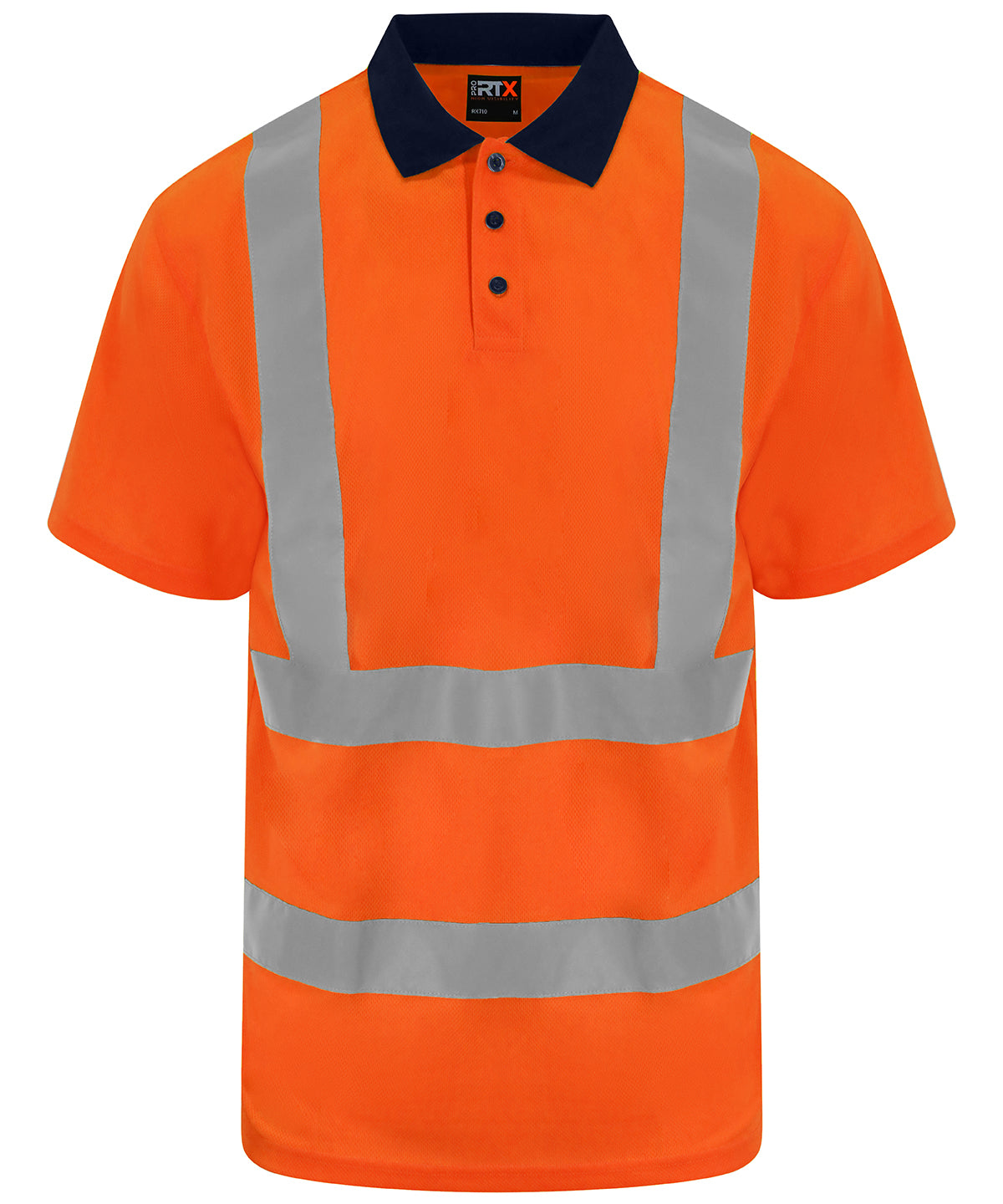 Hi-Vis Polo Shirt - HV Orange/ Navy