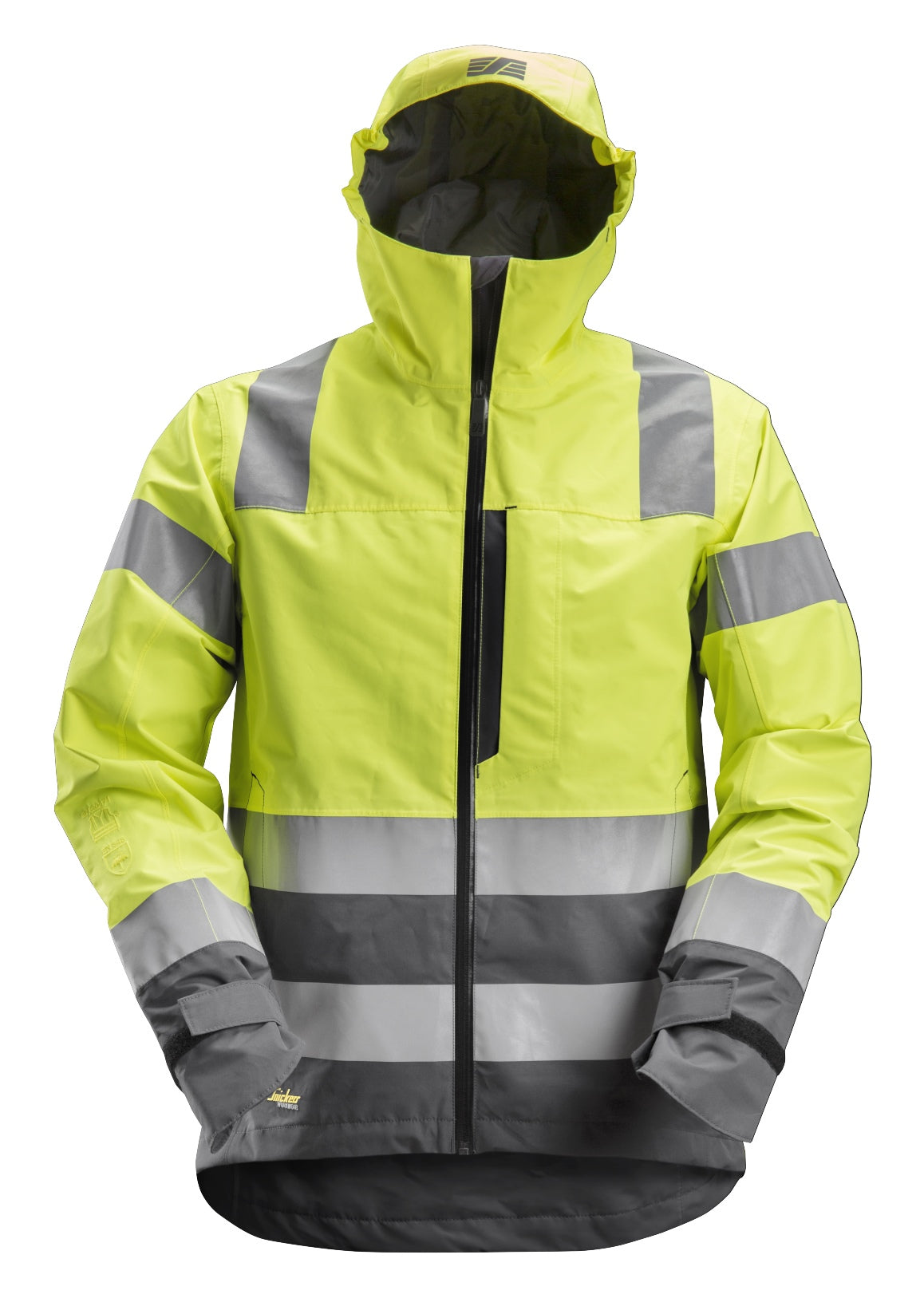 AllroundWork, Hi-Vis Waterproof Shell Jacket Class 3 - High vis yellow\Steel grey - 6658
