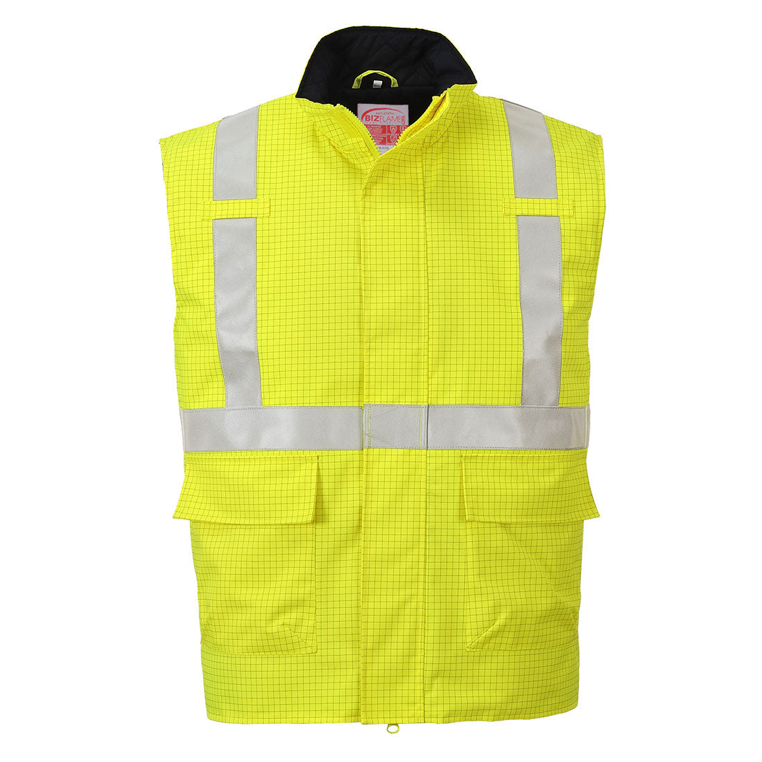 Bizflame Rain Hi-Vis Antistatic FR Bodywarmer - Yellow