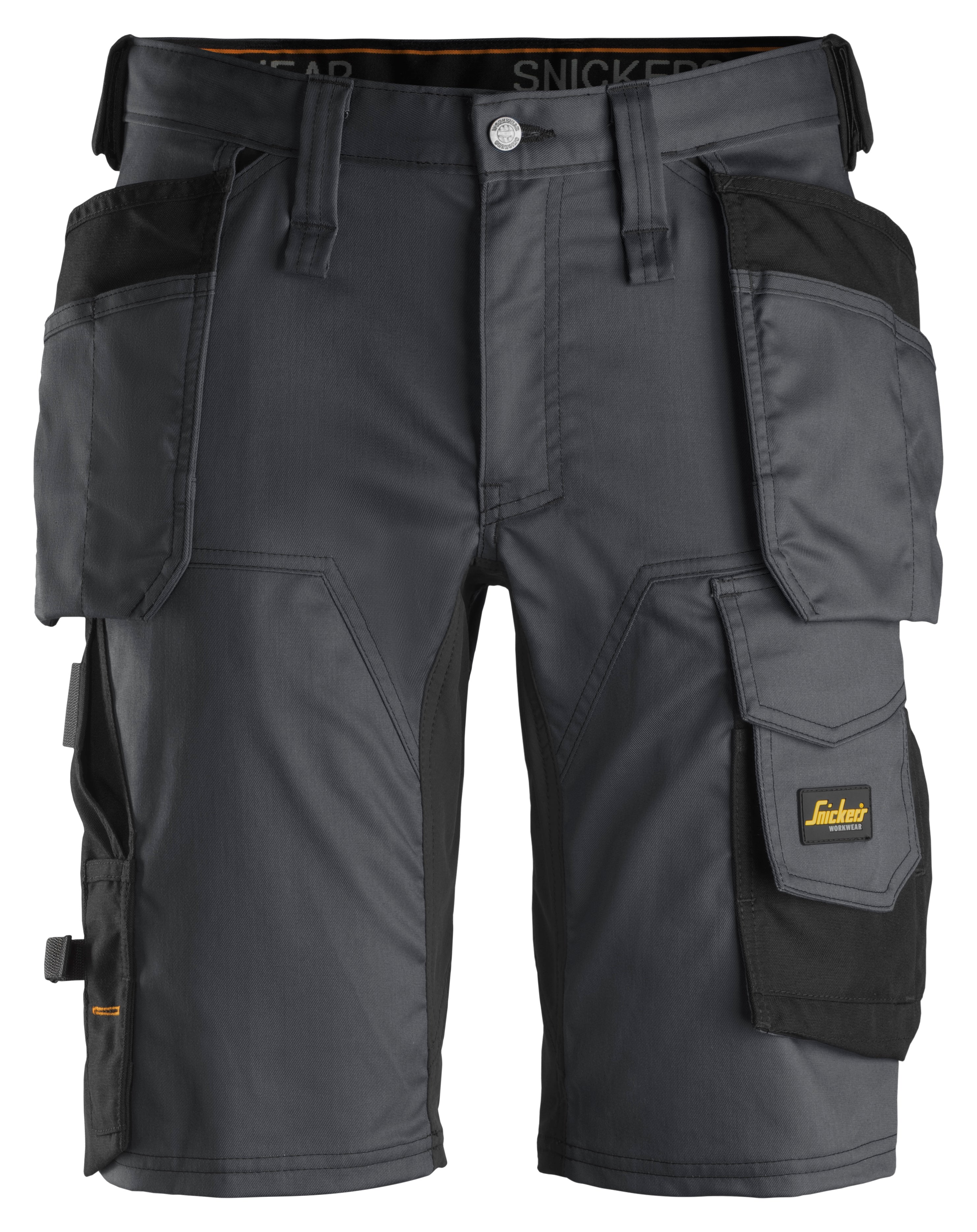 AllroundWork, Stretch Shorts Holster Pockets - Steel grey\Black - 5804