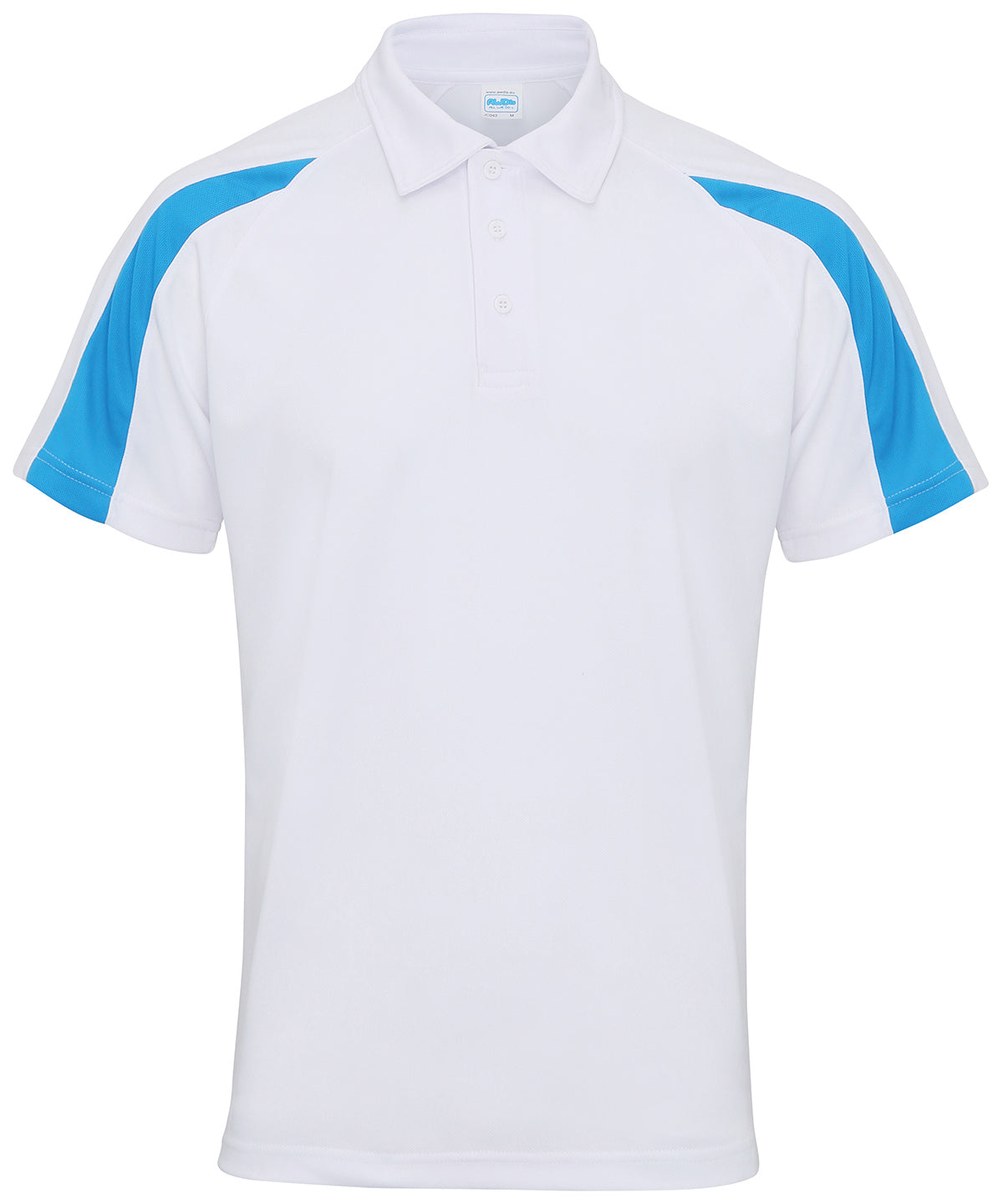 Contrast Cool Polo - Arctic White/Sapphire Blue