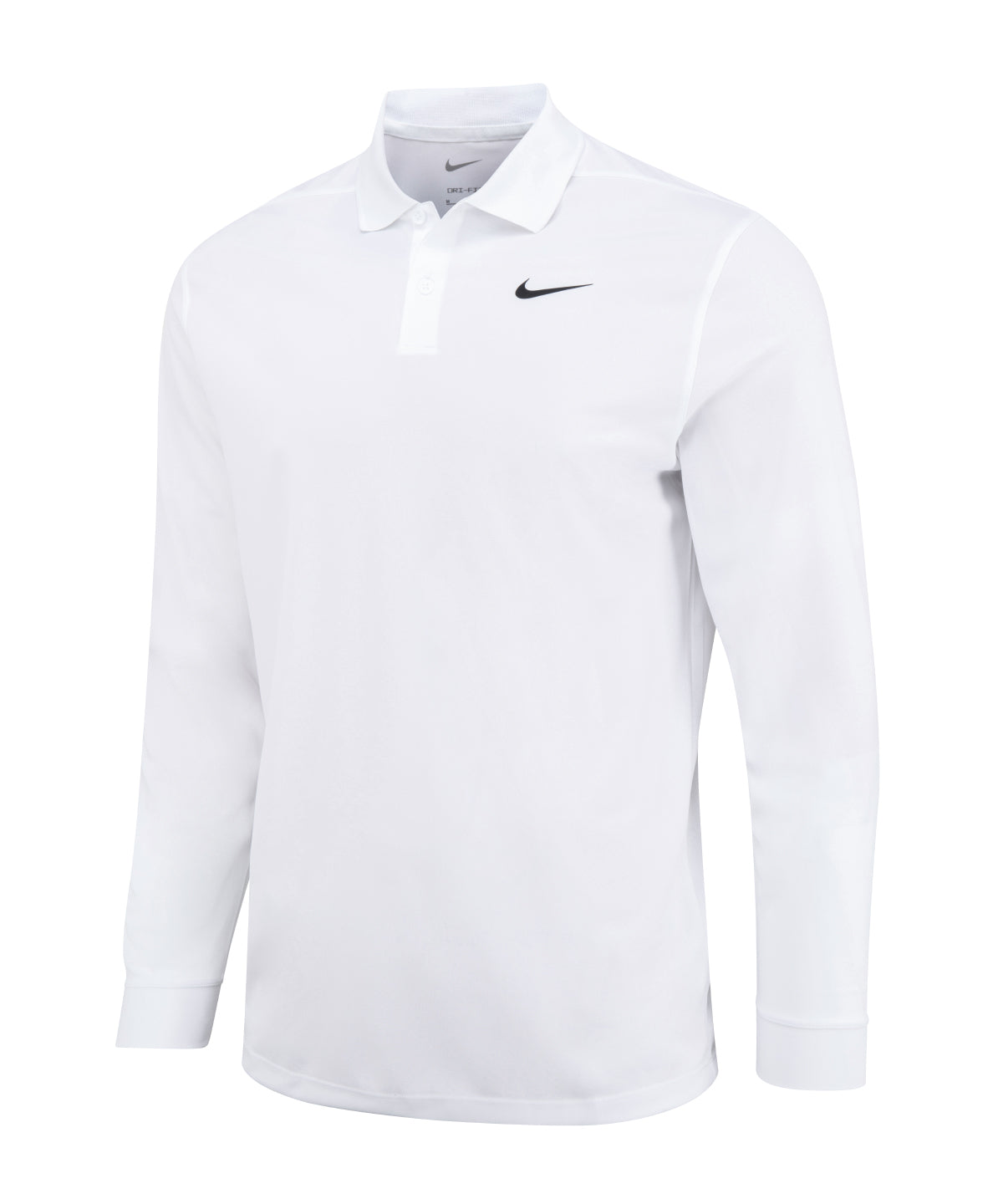 Nike Dri-FIT Victory solid long sleeve polo - White/Black