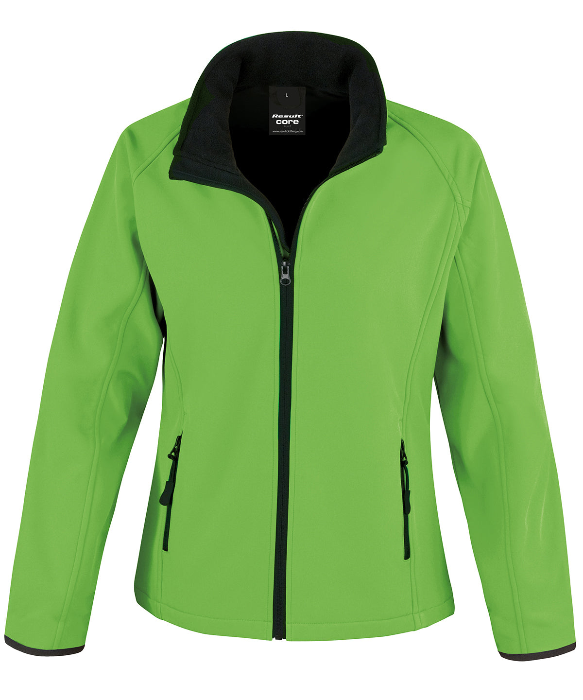 Women's Core printable softshell jacket - Vivid Green/Black