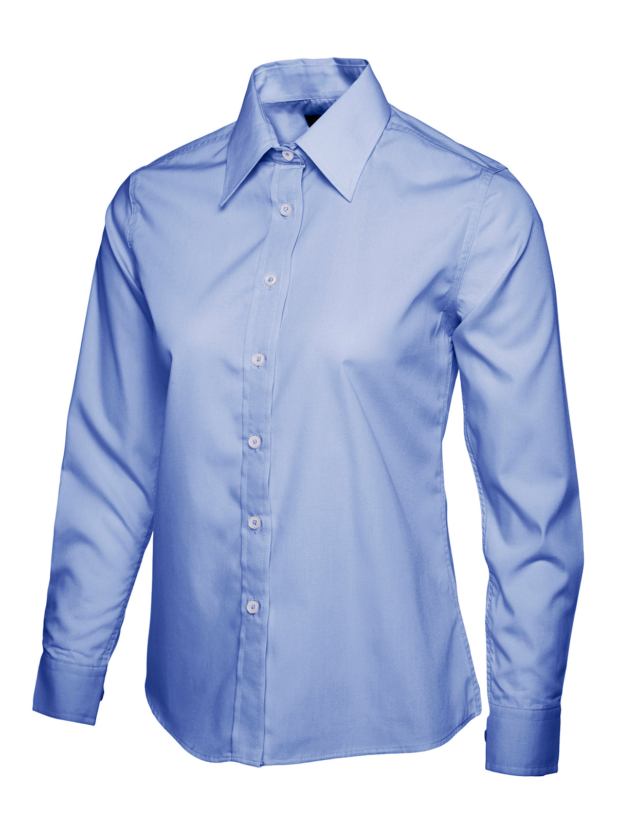 Ladies Poplin Full Sleeve Shirt - Mid Blue