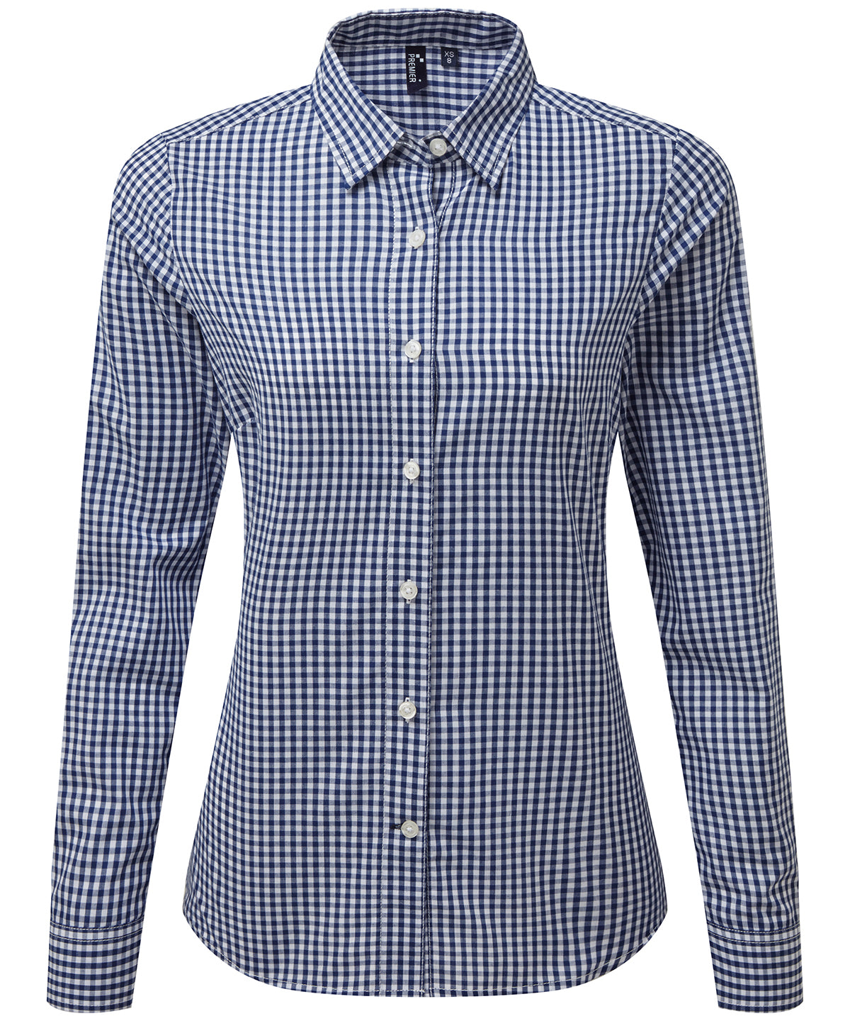 Women's Maxton check long sleeve shirt - Navy/ White