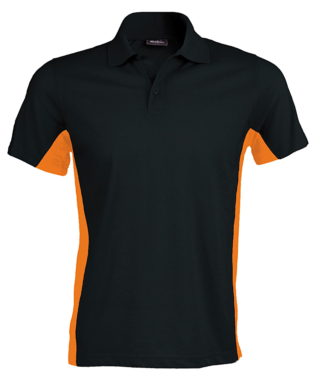 Flags short sleeve bi-colour polo shirt - Black/Orange