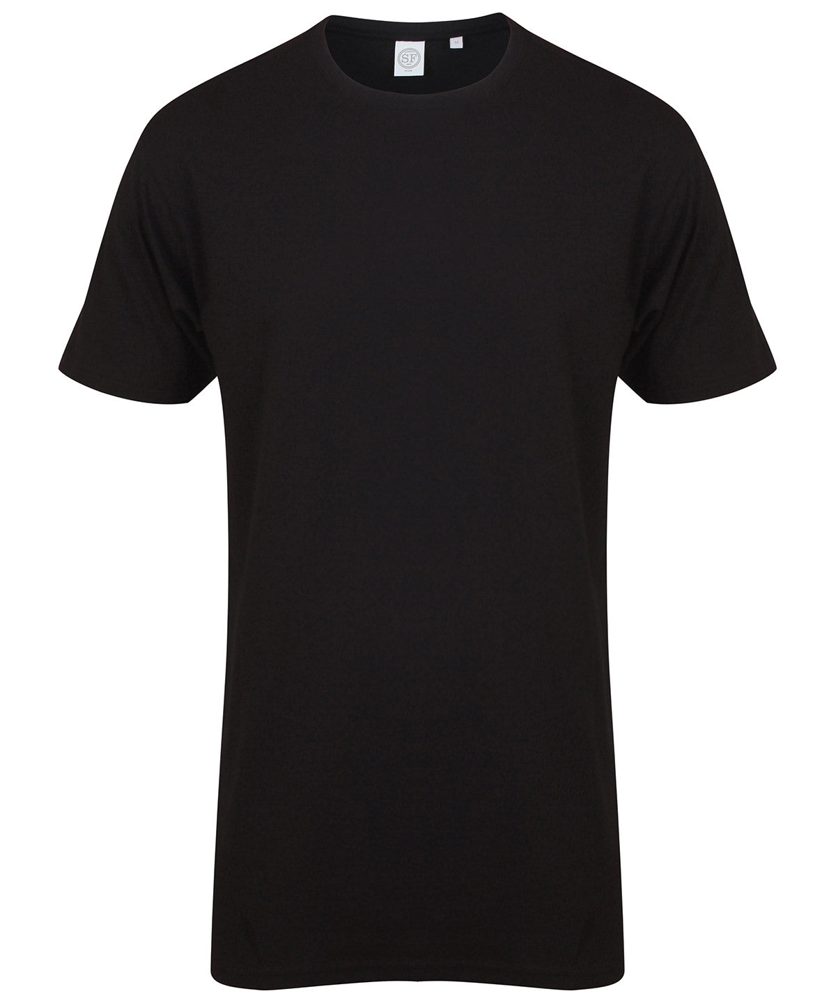 Longline t-shirt with dipped hem - Black