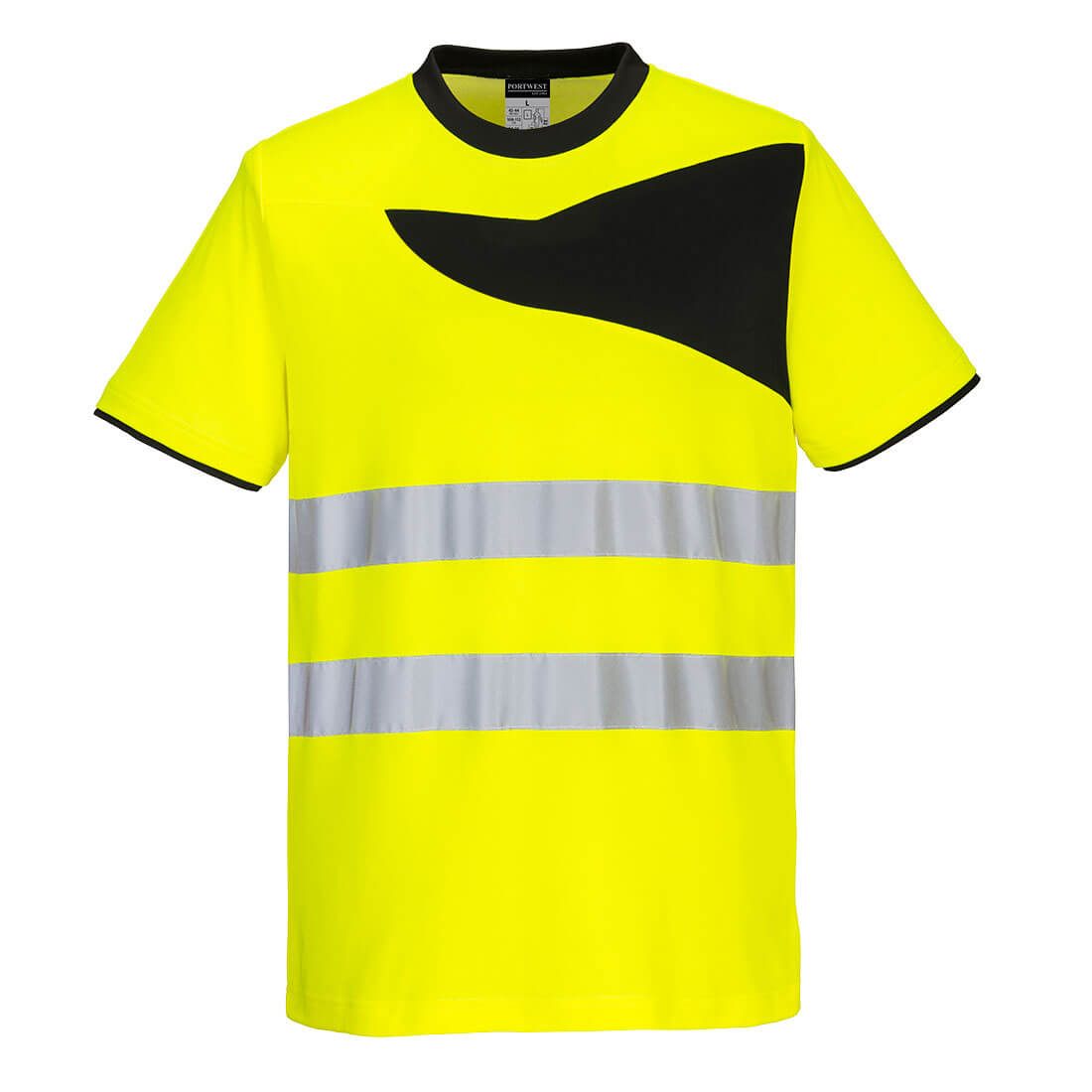 PW2 Hi-Vis Cotton Comfort T-Shirt S/S  - Yellow/Black