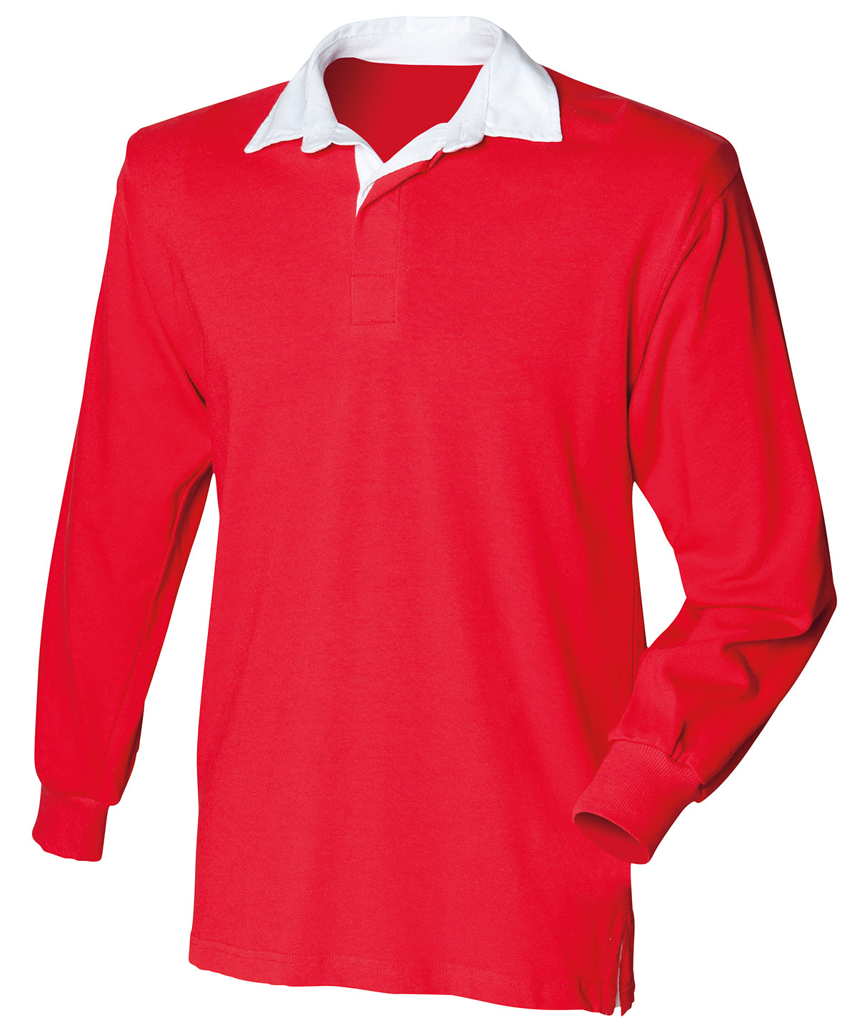 Kids long sleeve plain rugby shirt - Red