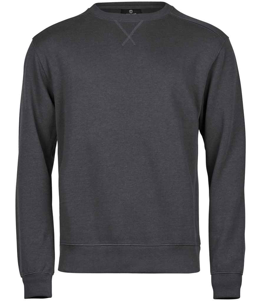 Tee Jays Ribbed Interlock Crew Neck Sweatshirt - Dark Grey