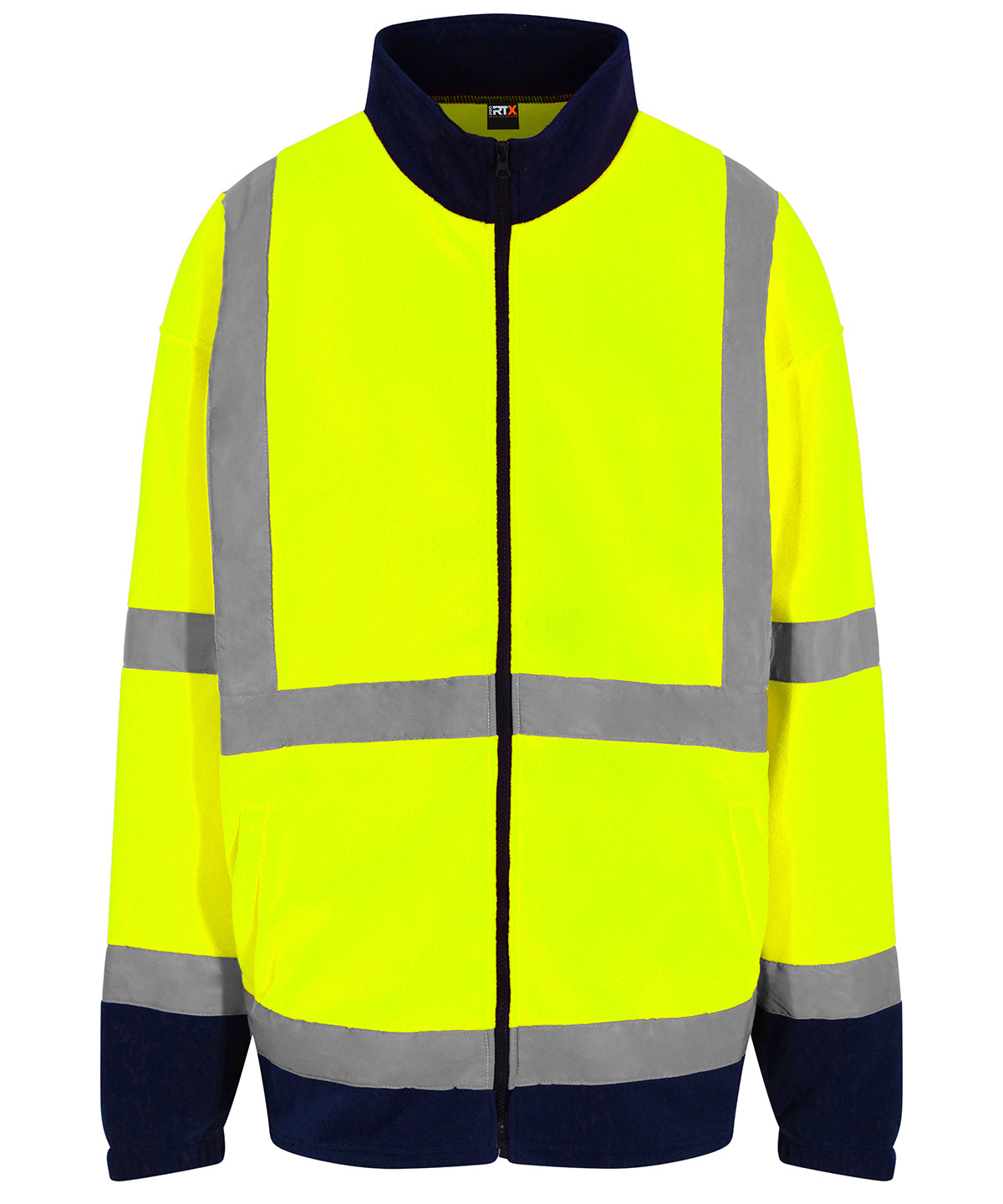 Hi-Vis Full Zip Fleece - HV Yellow/ Navy