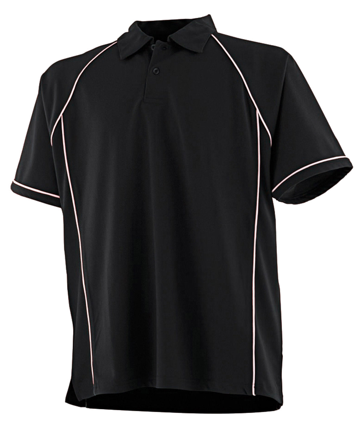 Piped performance polo - Black/White