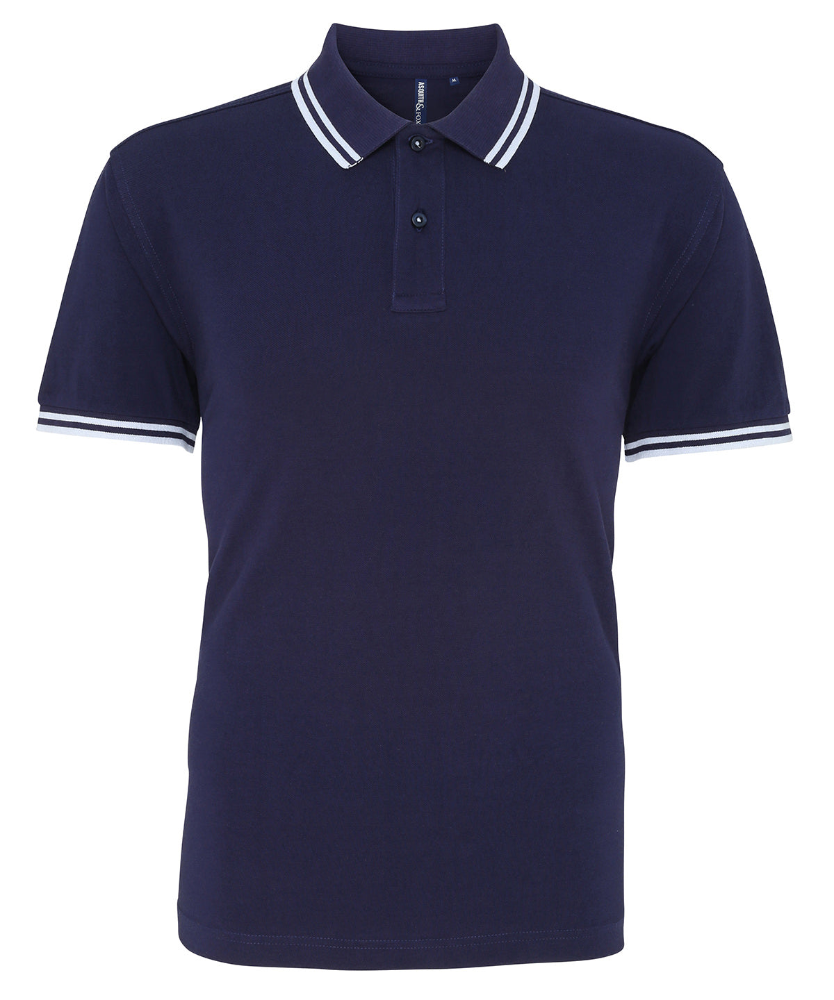 Men's classic fit tipped polo - Navy/White