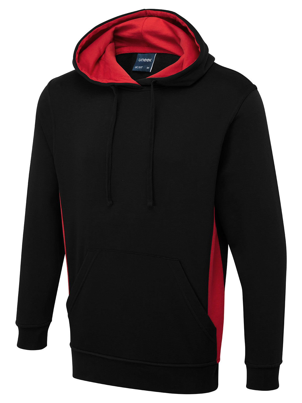 Two Tone Hooded Sweatshirt - Black/Red