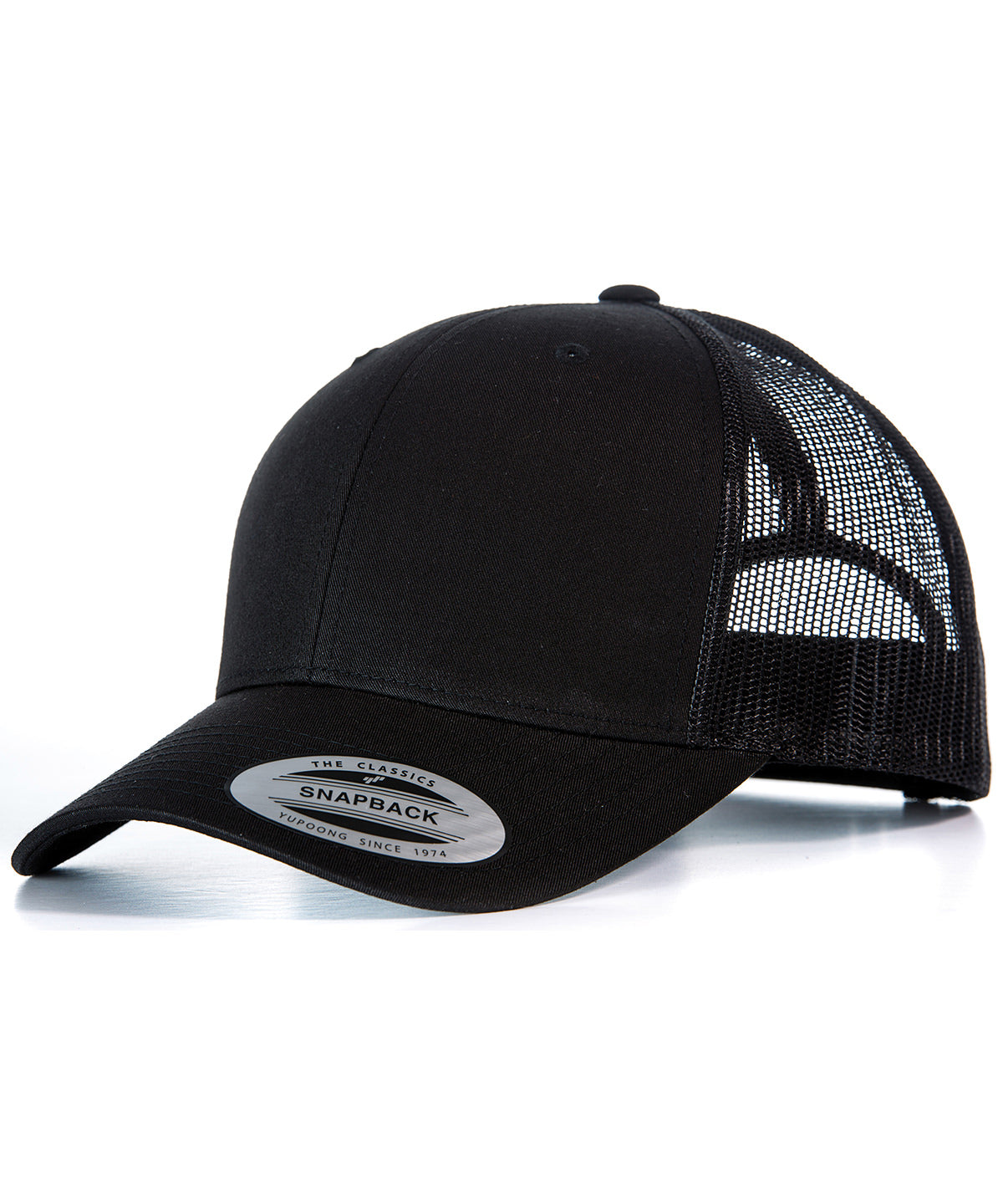 Retro trucker cap (6606) - Black/Black