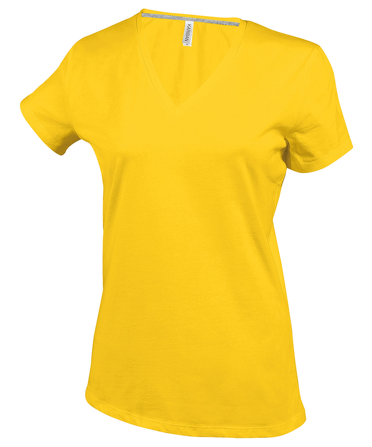 Ladies' short-sleeved V-neck T-shirt - Yellow