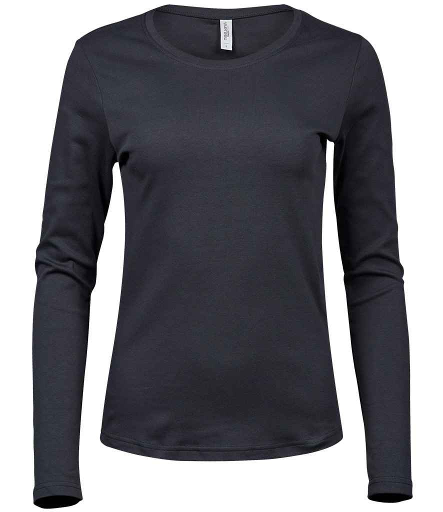 Tee Jays Ladies Long Sleeve Interlock T-Shirt - Dark Grey