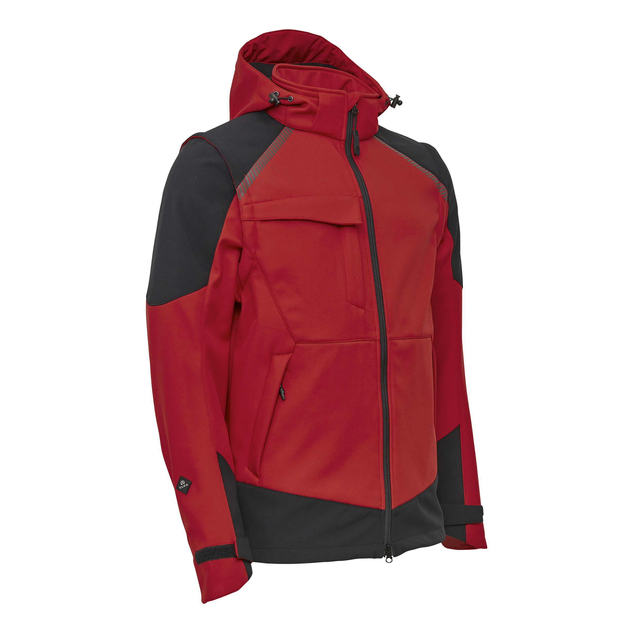 Working Xtreme Softshell Jacket with detachable sleeves - Red/Black