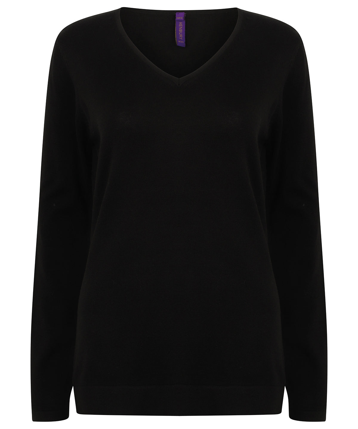 Women's 12 gauge v-neck jumper - Black