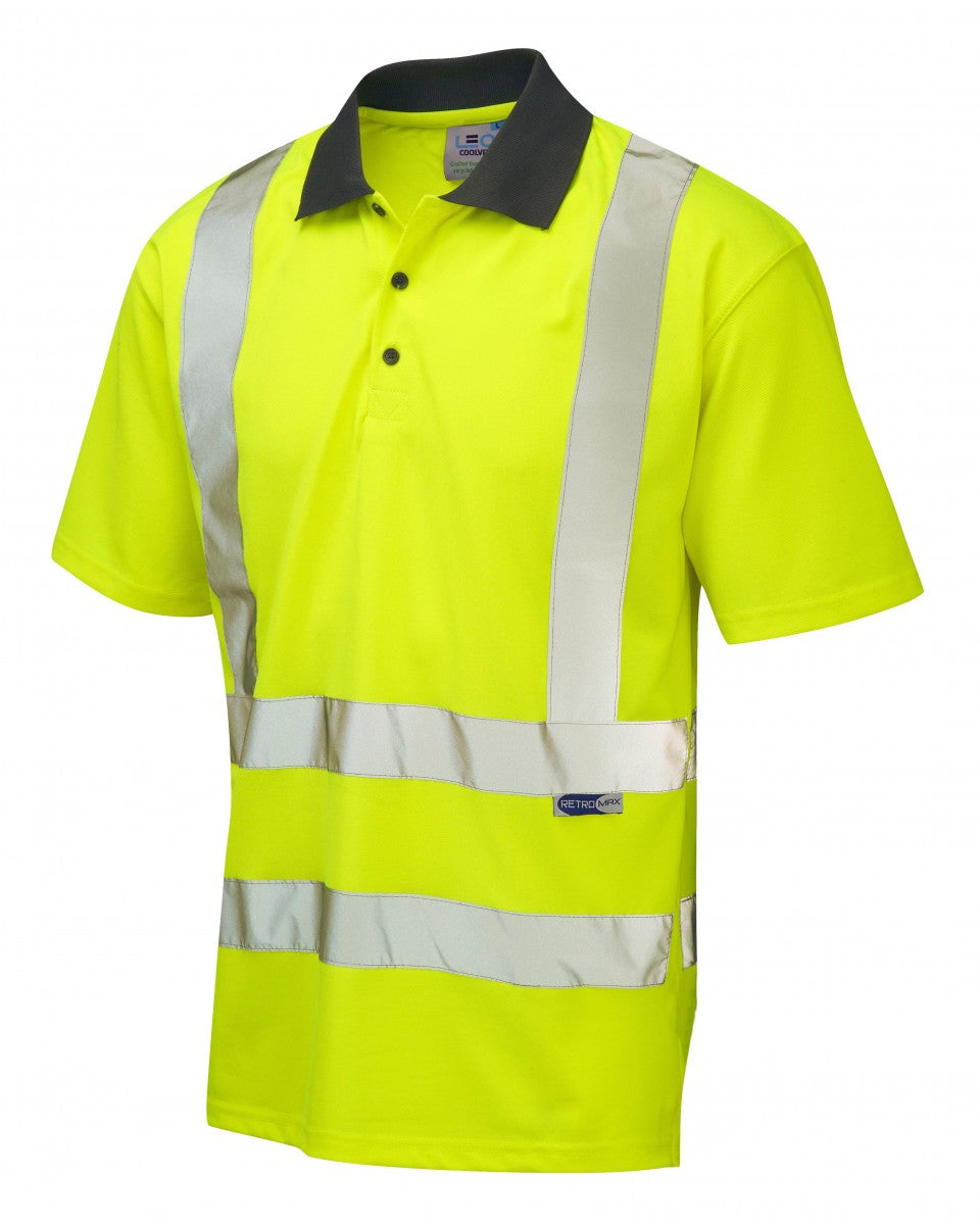 ROCKHAM ISO 20471 Cl 2 Coolviz Polo Shirt (EcoViz) - HV Yellow