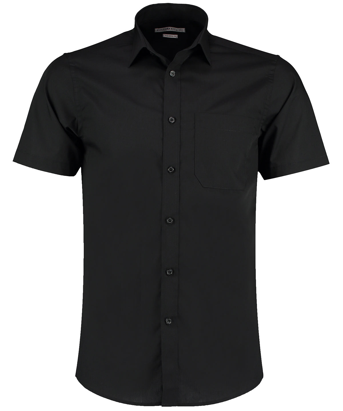 Poplin shirt short-sleeved (tailored fit) - Black