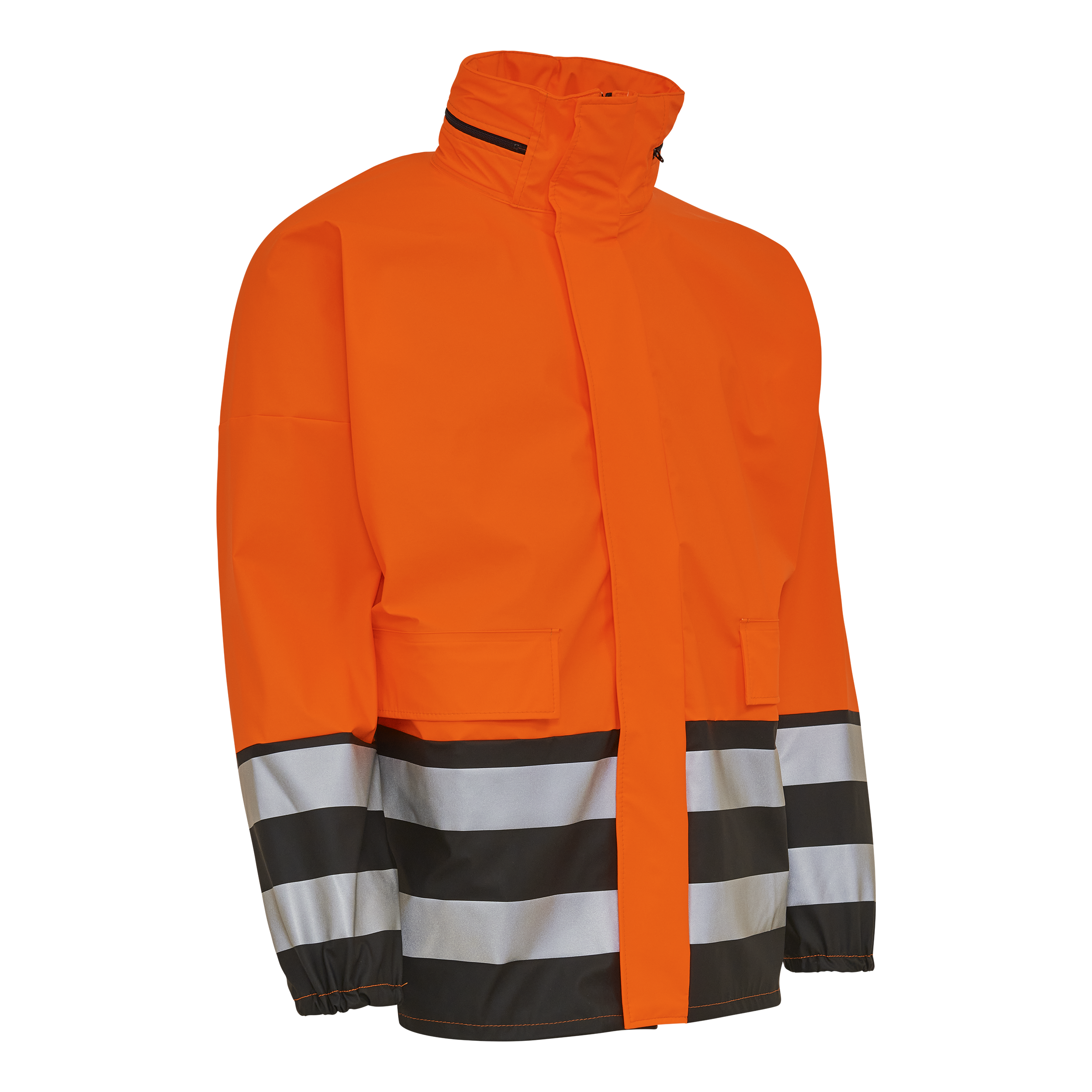 MadeInEurope PU Visible Rain Jacket - Fl. orange/Black