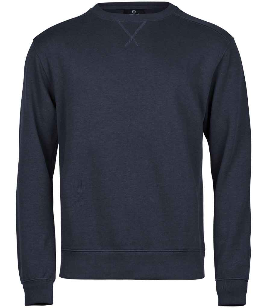 Tee Jays Ribbed Interlock Crew Neck Sweatshirt - Navy