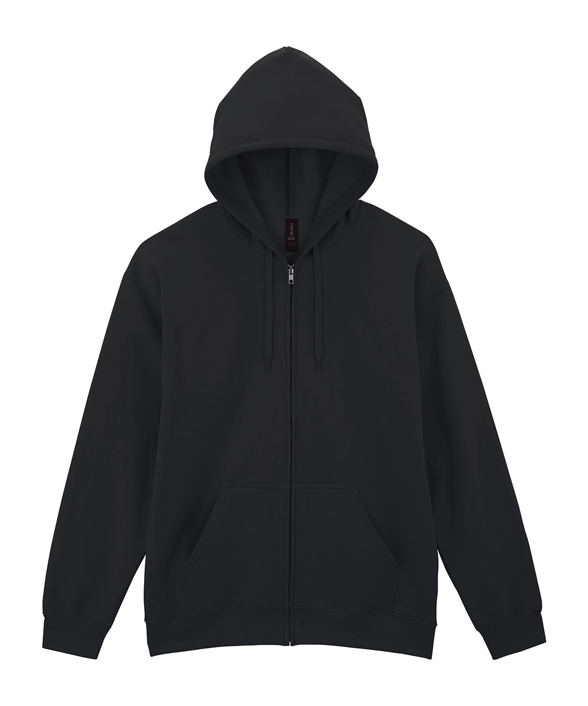 Softstyle™ midweight fleece adult full-zip hooded sweatshirt - Black