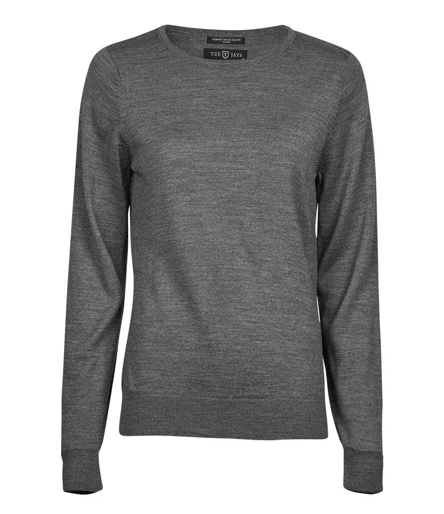 Tee Jays Ladies Crew Neck Sweater - Grey Melange