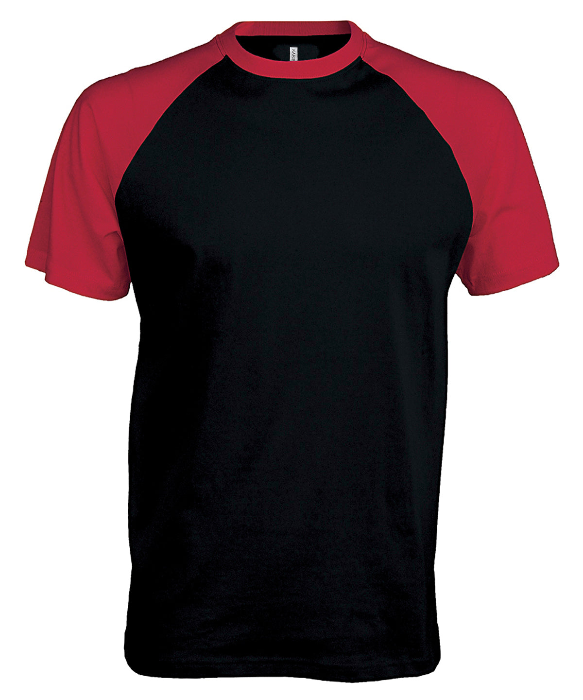 Baseball Short-sleeved two-tone T-shirt - Black/Red