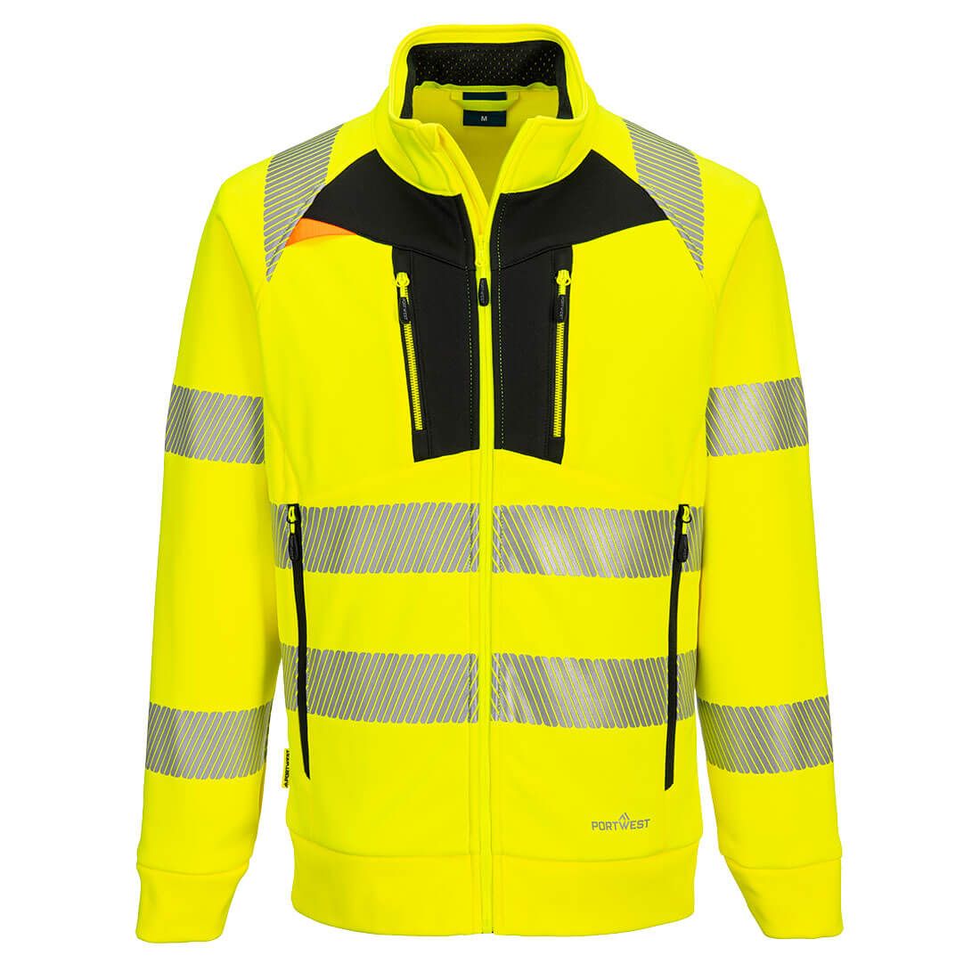DX4 Hi-Vis Funnel Neck Zipped Sweatshirt Orange/Black - Yellow/Black