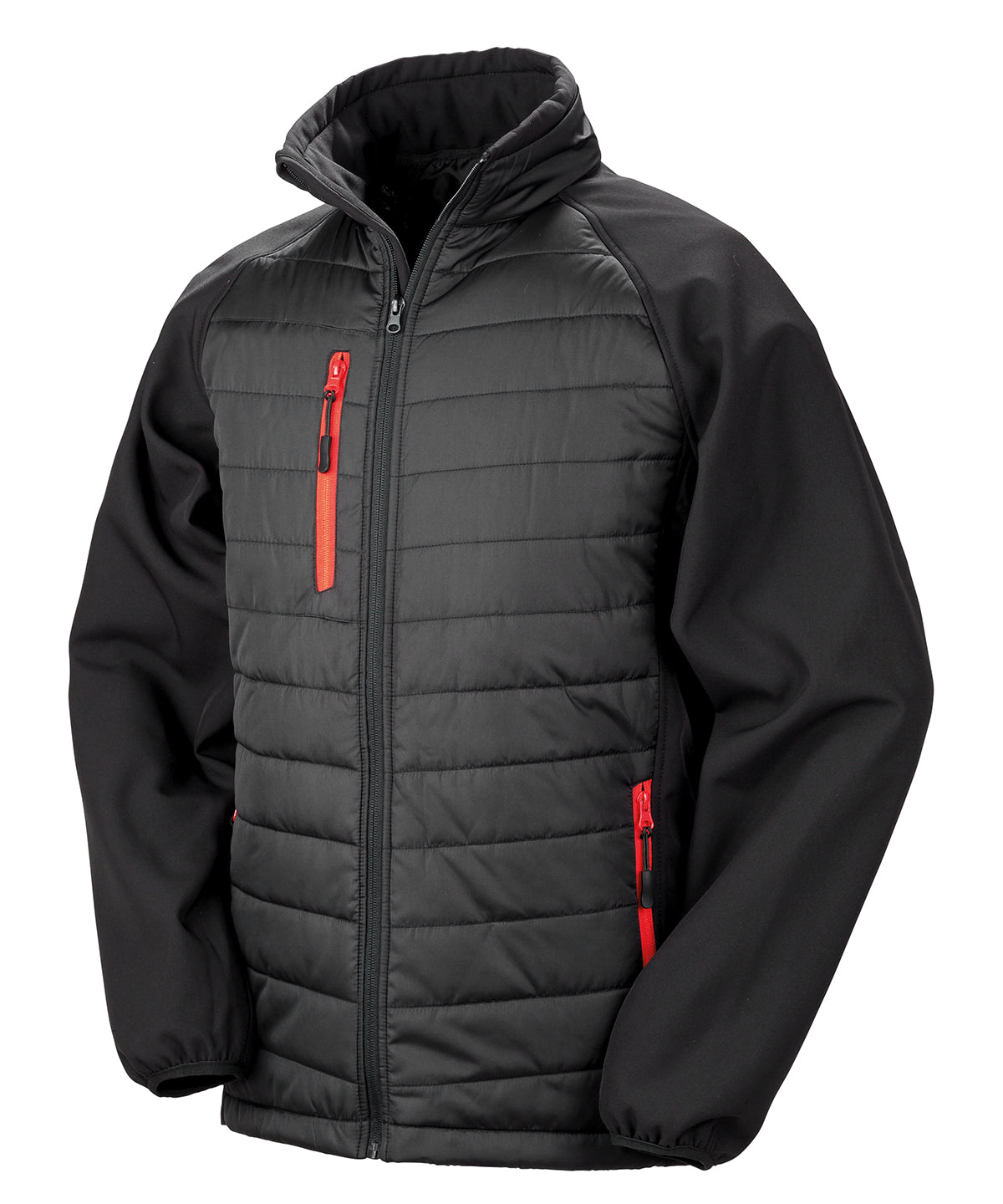 Compass padded softshell jacket - Black/Red