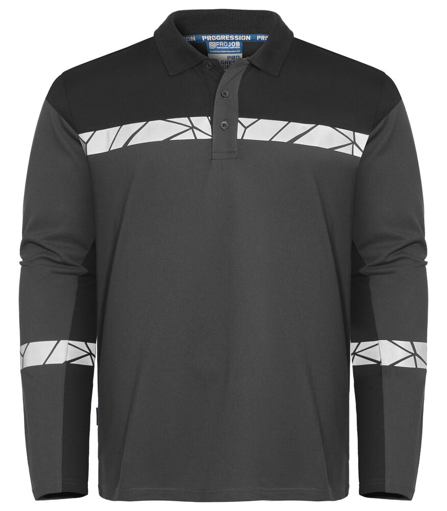 7004 PIQUE LONG SLEEVE7004 PIQUE LONG SLEEVE 9910-VIZ - Grey/Black
