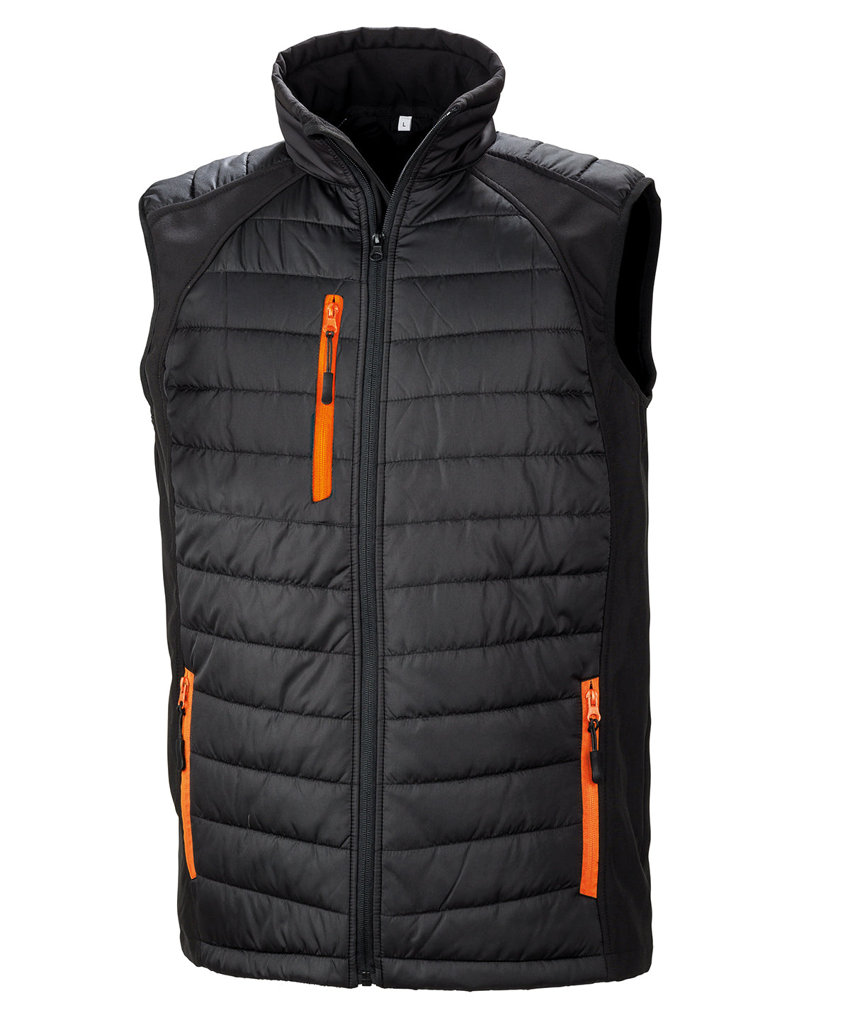 Compass Padded Softshell Gilet - Black/Orange
