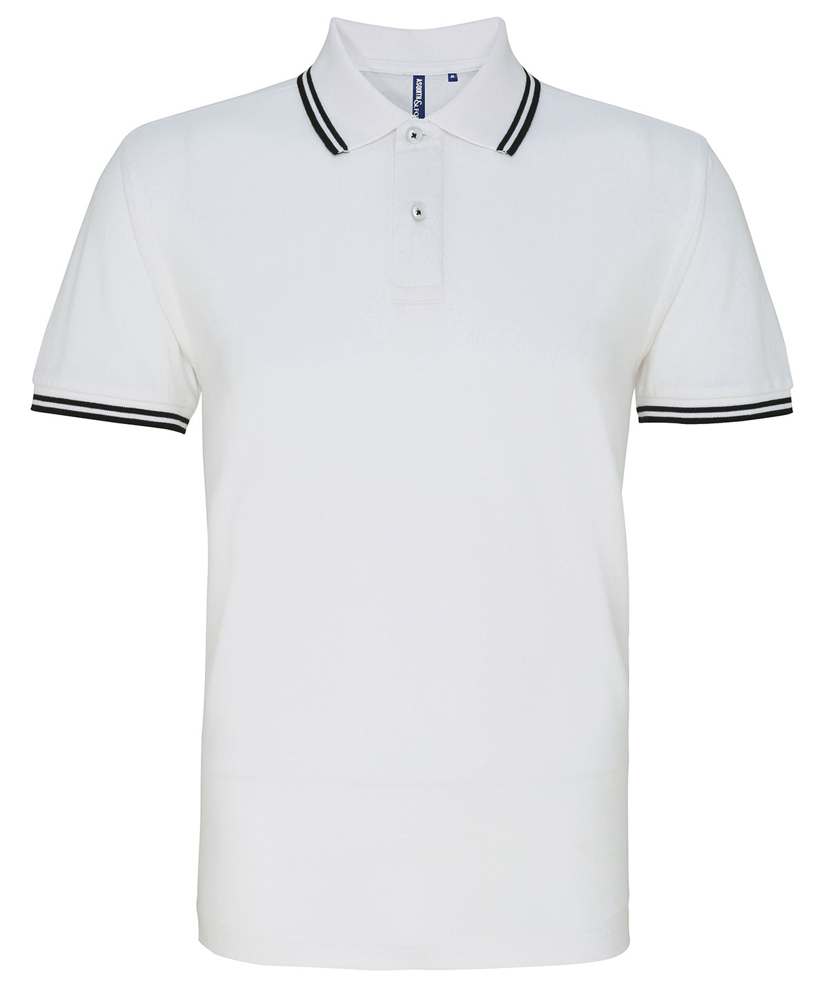Men's classic fit tipped polo - White/Black