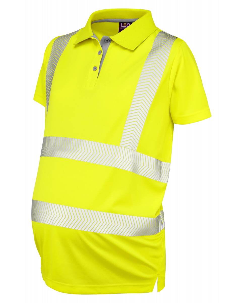 LOVACOTT ISO 20471 Cl 2 Coolviz Ultra Maternity Polo Shirt - HV Yellow