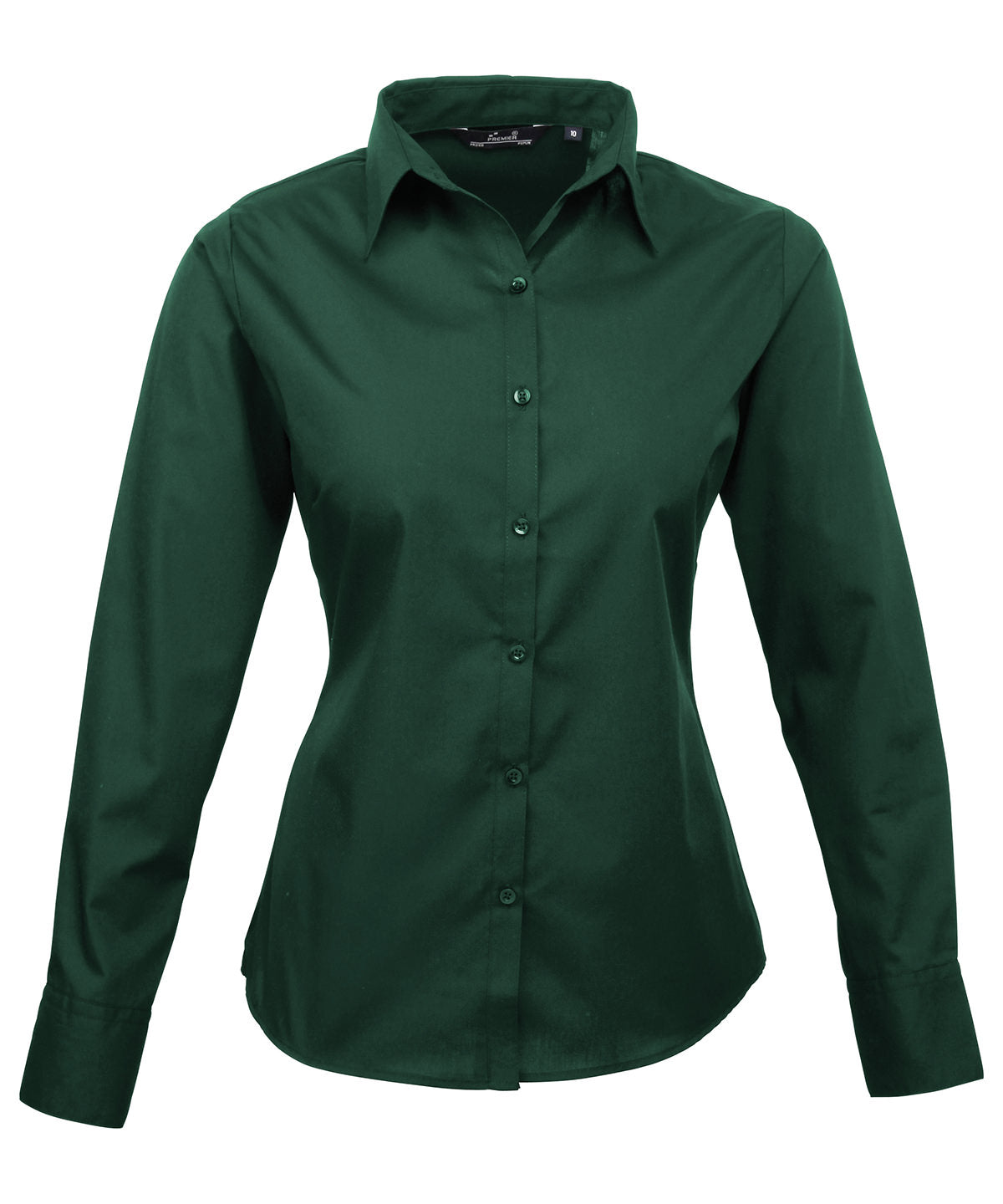Women's poplin long sleeve blouse - Bottle