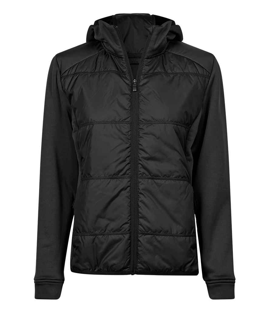 Tee Jays Ladies Hybrid-Stretch Hooded Jacket - Black/Black