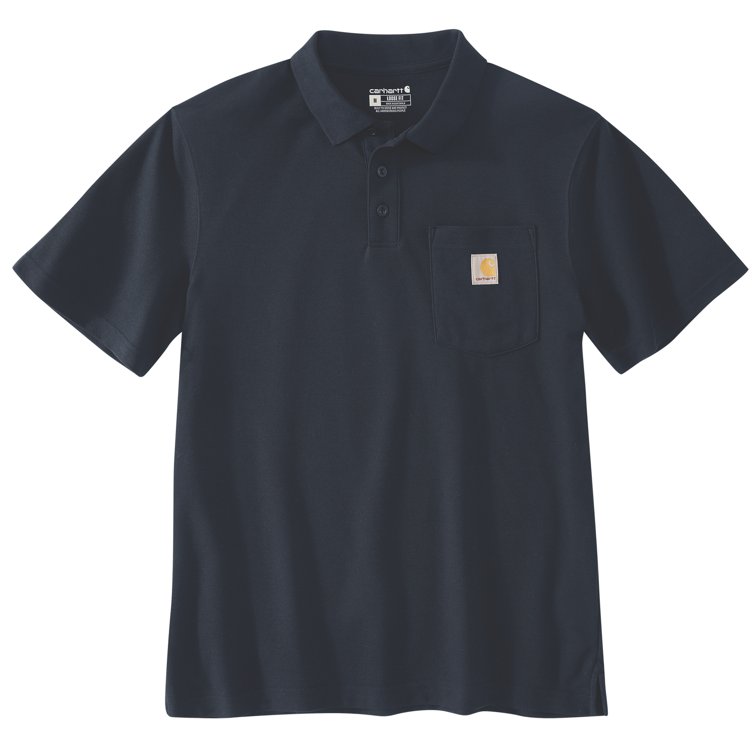 Loose Fit Midweight Short-Sleeve Pocket Polo - Navy