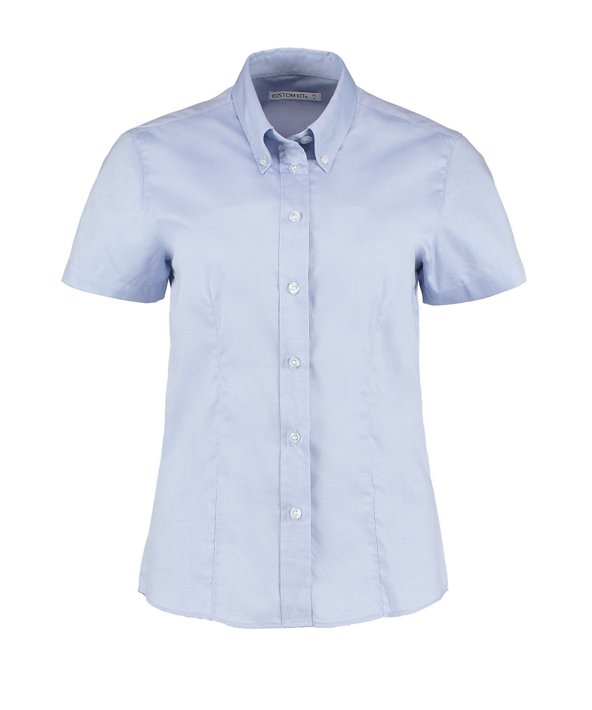 Women's corporate Oxford blouse short-sleeved (tailored fit) - Light Blue