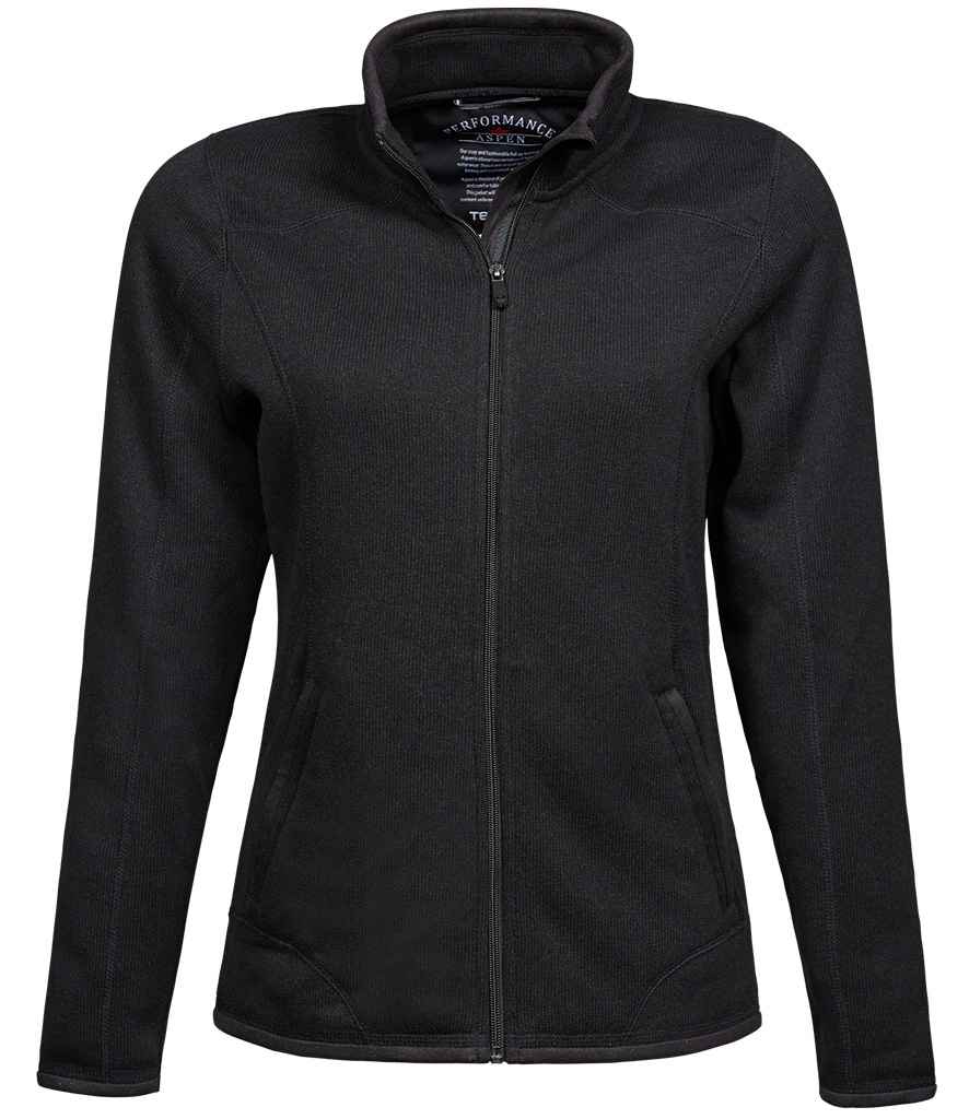 Tee Jays Ladies Knitted Outdoor Fleece Jacket - Black
